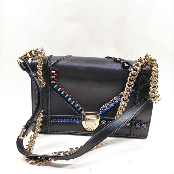 Christian Dior Black Leather Shoulder Bag mon686-101425 - Picture 1 of 16